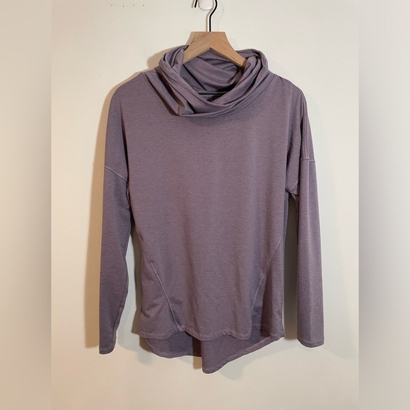 Apana Cowl Neck Soft Yoga Top Violet Purple Size Medium Loose Comfort EUC - Picture 1 of 11